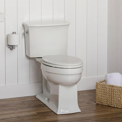 Mayfair Cameron Sky Blue Toilet Seat, Non Slip Heavy Duty Wood, Easy Clean, Made in USA, Round