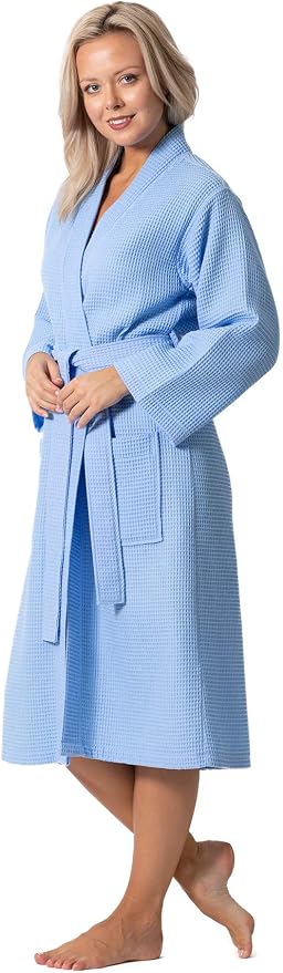 Waffle Knit Lightweight Kimono Spa & Bath Robes for Women - Quick Dry - Soft
