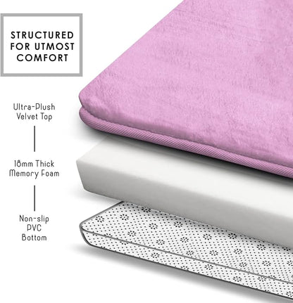 Clara Clark Bathroom Rugs, Velvet Memory Foam Bath Mat, Non-Slip Bath Rugs, Machine Wash, Dries Quickly, Ultra Soft Plush Bath Mats for Bathroom,
