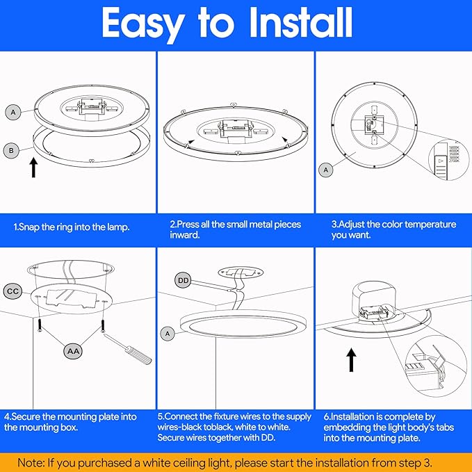 Energetic 5CCT Flush Mount Ceiling Light Fixtures, 26W LED Ceiling Lights for Bedroom, Kitchen, Bathroom, Hallway, 2700/3000/3500/4000/5000K, Super Slim, 11 Inch, Brushed Brown Metal Ring, 3 Pack