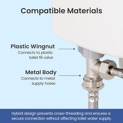 LUXE Bidet 7/8" x 7/8" x 1/2" Hybrid Metal & Plastic Cold Water T-Adapter | Only Compatible with NEO Series Bidets Attachments