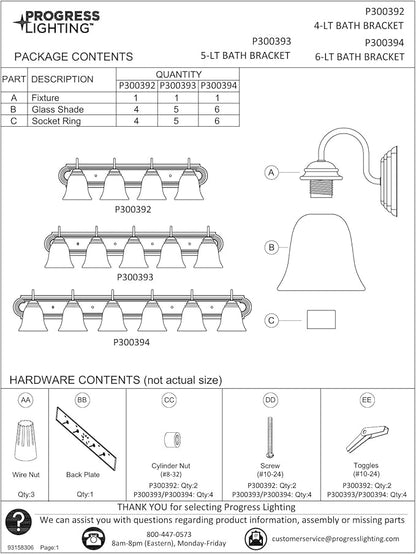 Progress Lighting Clear Glass 48 in. 6-Light Brushed Nickel Transitional Vanity Light with Clear Glass for Bathroom