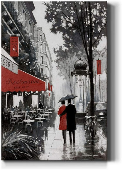 Renditions Gallery Canvas Nature Wall Art Paintings for Wall Decorations Winter Paris Lovers Inspirational Romantic Canvas Artwork Prints for Bedroom Living Room Office Kitchen - 12"x18" LT02