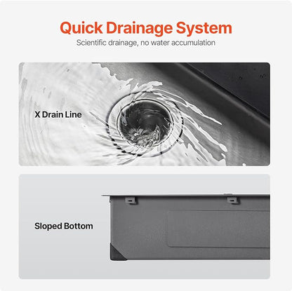 VEVOR 25" Recessed Kitchen Sink 9" Deep Top Mount Single Bowl Kitchen Sink 304 Stainless Steel Sink with Filter Basket Perfect for Home, RV, Laundry Room, Bar