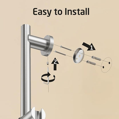 KES Adjustable Shower Head with Slide Bar, 5-Function Handheld Sliding Shower Head with Extra Long Hose Wall Mount Brushed Finish, F204-BS-C1