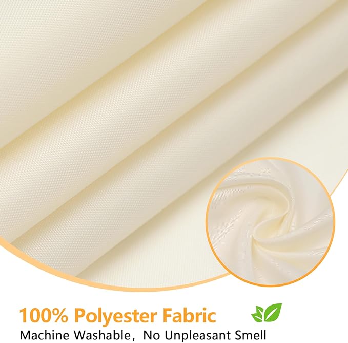 Seenus Waterproof Fabric Shower Curtain Liner with 3 Weighted Magnets, 72 x 84 inch Extra Long Cream Cloth Shower Liner Machine Washable, Hotel Quality Lightweight Tall Shower Curtain for Bathroom