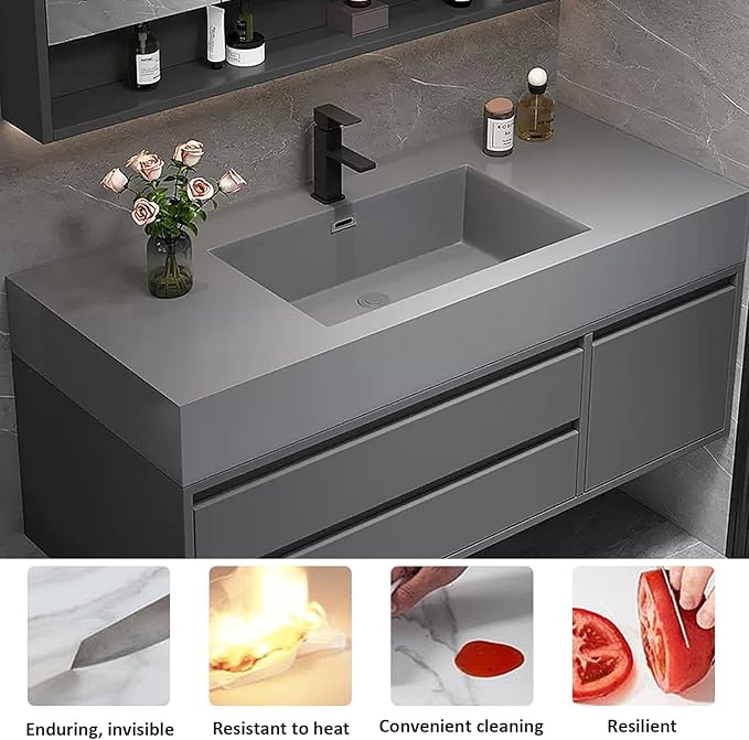 Bathroom Vanity - Modern Floating Vanity with Sink Top, for Bathroom (Mirror Cabinet Not Included) (24'')