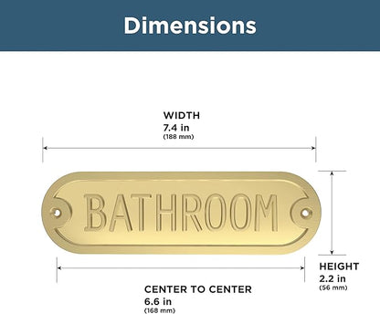 Franklin Brass Derby Bathroom Door Sign Metal Interior Door Plaque in Brushed Gold HHIDPB-BRG-U