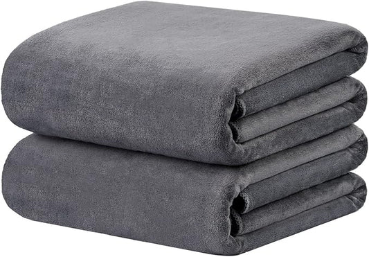 JML Bath Sheet Towels Set of 2, Extra Large Microfiber Towel for Adult, 40" x 80",Oversized, Soft Super Absorbent Fast Drying, Perfect for Shower, Sauna, Gym, Beach, Sport, Fitness, Yoga, Grey