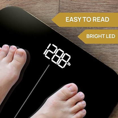 INEVIFIT Bathroom Scale, Highly Accurate Digital Bathroom Body Scale, Measures Weight up to 400 lbs. Includes Batteries
