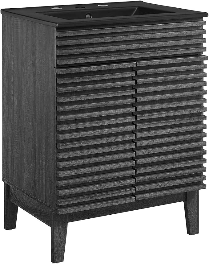Modway Render 24" Bathroom Vanity with Sink in Charcoal Black