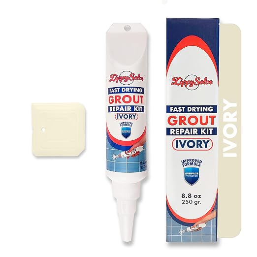 Tile Grout Repair Kit, Refresh Tile Grout Filler (8.8 oz, Ivory) | Restore & Renew Tile Joints, Fast-Drying Grout Sealer & Paint, Squeeze Tube for Bathroom, Shower & Kitchen Floors, Waterproof