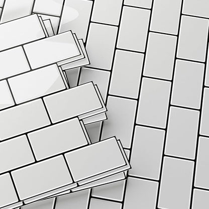 Peel and Stick Backsplash for Kitchen, White and Black | 10 pack self‑adhesive tiles for backsplash, bathroom, or accent wall. Easy DIY install and wipeable. Covers approx. 10 sq ft.