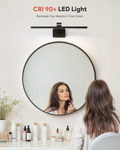 VONLUCE 24" Modern LED Bathroom Vanity Light, Matte Black | 3CCT, Flicker-free, 360° Rotatable Head & Swing Arm, IP44 waterproof Bathroom Light Fixture Over Mirror for Bathroom, Picture