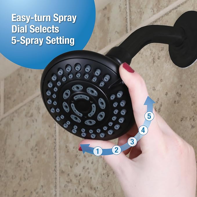 Danco Matte 5 Settings Showerhead 1.8 gpm