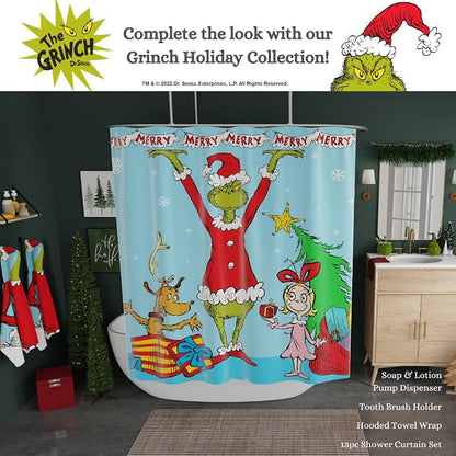 Collectibles Grinch by Dr. Seuss Holiday & Christmas Non Slip Plush Poly Knit Bathroom Mat Rug, 21x34, (Officially Licensed Product) by Franco