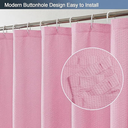 OWENIE Hot Pink Stall Shower Curtain for Bathroom, 3D Embossed Textured Fabric Small Shower Curtain for Narrow Stall Size, Machine Washable Water Resistance, Hotel Style, 36" W x 72" L, Hot Pink