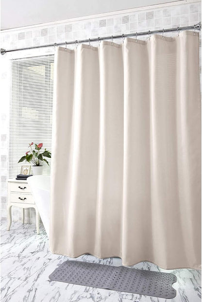 Amazer Khaki Shower Curtain Liner, Khaki Fabric Shower Liner, 2-in-1 Bathroom Shower Curtain and Liner, 12 Grommet Holes, Water Proof, Machine Washable, Hotel Quality, 72 x 72 Inches