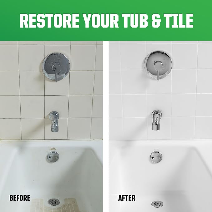 Rust-Oleum Tub & Tile Gloss White Spray Paint | Bathroom Surface Refresh, Ceramic, Porcelain, Fiberglass, Durable Moisture Resistant Finish, 12 Oz