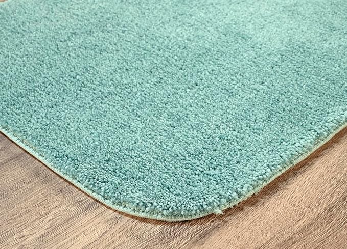 Garland Rug Traditional Nylon Washable Sea Foam 2 Bath Rugs (17" X 24", 21" X 34") - Soft, Absorbent, And Stylish for Your Bathroom