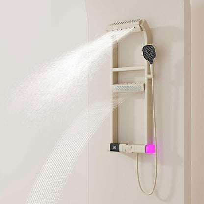 BEITH Thermostatic Shower System, 2025 Upgraded 6 Functions Piano Key Design Shower Set, 40x10cm Shower Faucet Sets Complete and Handheld, LED Digital Display, Bathtub Faucet, 59A Copper