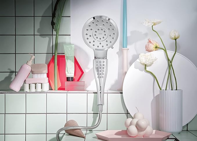 Moen Verso Chrome Round Rain Shower Head and Detachable Handshower Combination with Magnetix Docking System and 60-inch Metal Hose, 220C2