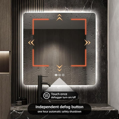 36" x 36" LED Bathroom Mirror with Lights - Motion Sensor | Smart Backlit Mirror Bathroom, Frameless, Auto Sensor, Anti-Fog, Stepless Dimmable 3-Color, Ultra-Clear & Shatter-Proof