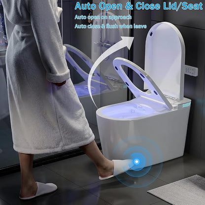 TOTTE Smart Toilet with Bidet Built-in, Auto Open/Close Lid, Auto Power 1000g MaP Flush, 1.28 GPF, One Piece Elongated Toilet with Instant Warm Water & Warm Air Dryer, Built-in Aroma