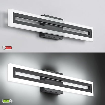 SOLFART 24 inch LED Vanity Lights Black Bathroom Light Fixture 5 Color Adjustable Bathroom Vanity Lights Over Mirror LED Vanity Lighting Fixtures Light Bar 5CCT
