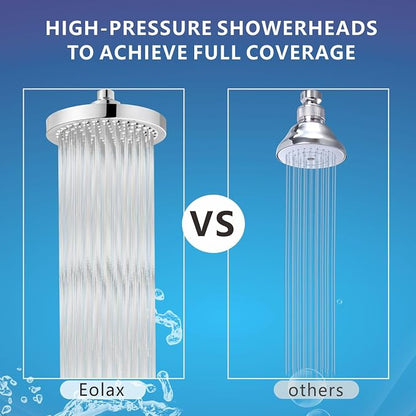 High Pressure Rain Shower Head, High Flow Pressure Boosting Adjustable Rainfall Showerhead, Awesome Shower Experience Even At Low Water Flow, Chrome