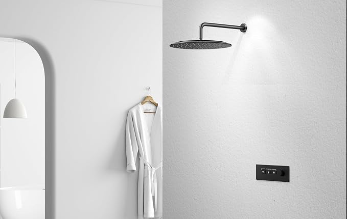 VBFF-Shower Head,rain shower head, 16 inch- Round Shower Head, 1.8 GPM Flow Rate, rainfall showerhead,VBFF14 (Matte Black)