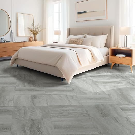 Art3dwallpanels Peel and Stick Floor Tile 30-Pack 12x12 inch Beige Marble | Self Adhesive, Waterproof Vinyl Flooring, Marble Pattern, for Kitchen, Dining Room, Bedrooms, Cover 30 Sq. Ft
