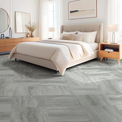Art3dwallpanels Peel and Stick Floor Tile 30-Pack 12x12 inch Beige Marble | Self Adhesive, Waterproof Vinyl Flooring, Marble Pattern, for Kitchen, Dining Room, Bedrooms, Cover 30 Sq. Ft