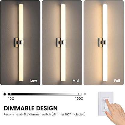 Bathroom Vanity Light Fixtures - 39 Inch Brushed Nickel Bathroom Lights Over Mirror, 36W 3000K Dimmable LED Vanity Light Bar Modern Wall Sconce Light for Mirror Living Room Gallery Hallway