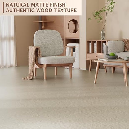 Peel and Stick Floor Tile, 20 Pcs 12" x 12" Waterproof Wood Grain Luxury Vinyl Plank Flooring, Easy DIY Self Adhesive Vinyl Floor for Bathroom, Kitchen, Living Room, Light Brown