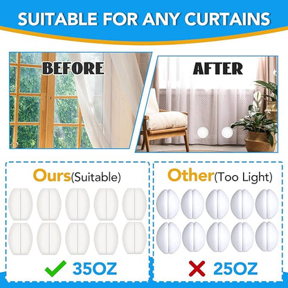 20 Pcs Shower Curtain Weights，Silicone Wrapped Heavy Duty shower curtain magnets，Curtain Weights Heavy Outdoor，Prevent Curtain Liner from Blowing Around, Work for Drapery, Flag, Tablecloth(10 Pairs)