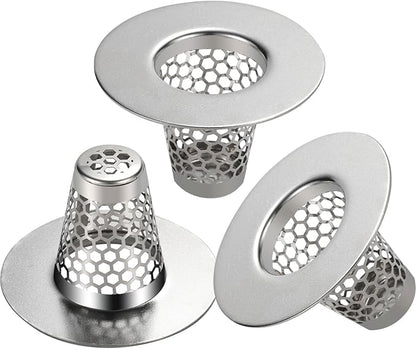 Bathroom Sink Drain Strainers for 1.1"-1.25" Depth Than 1.6" Drain Hole Catcher for Bathroom Sink,Laundry, Utility, RV Sink.Small Conical Bathroom Sink Strainer Basket