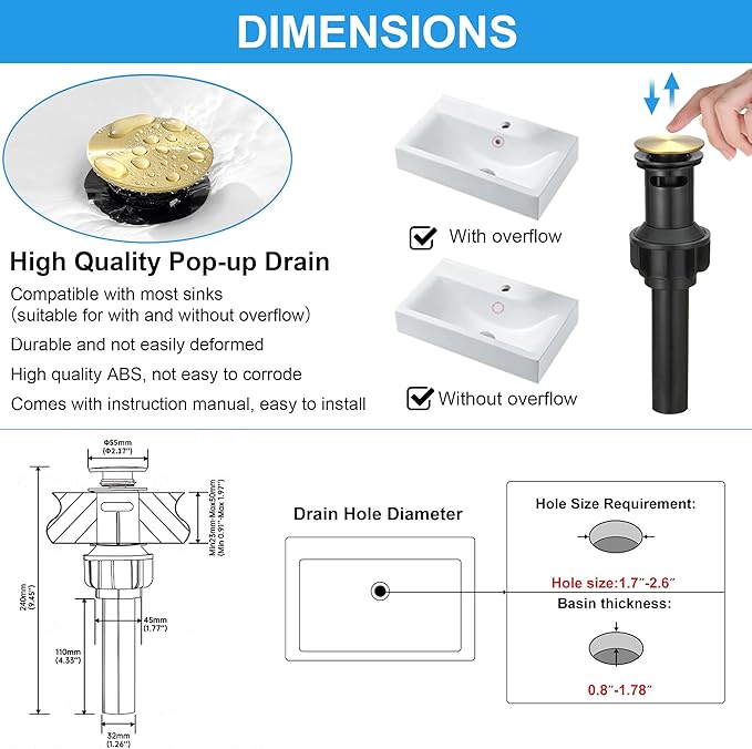 RUMOSE Brushed Gold Bathroom Faucets Set with Pop Up Drain Single Handle Bathroom Sink Faucet 1 & 3 Hole Waterfall Spout Vanity Faucet Kit with Deck Plate RV Lavatory Basin Faucet, Stainless Steel