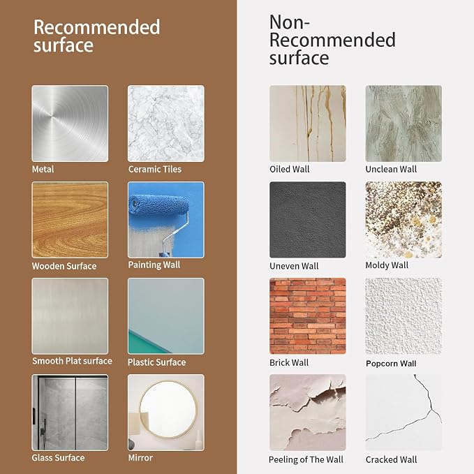 URCOLOR 10-Sheet Kitchen Backsplash Tiles Peel and Stick, 12”×12” Self Adhesive Wall Tile Sticker for Bathroom,Sandstone Brown