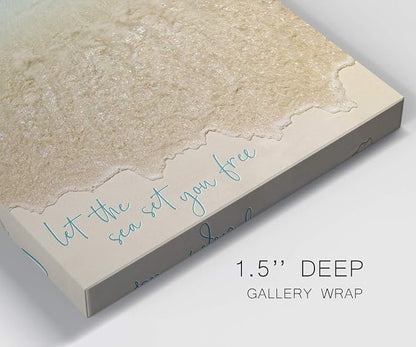Renditions Gallery Beach Canvas Wall Art Home Decorations Paintings Blue Grey Ocean View Canvas Modern Abstract Wall Hanging Artwork for Bedroom Living Room Office Kitchen - 32"x48" LT02