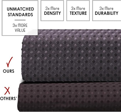 Clara Clark Purple Shower Curtain - Hotel Quality Waffle Fabric Bath Curtain 72x72, Heavy Duty Waterproof Shower Curtains for Bathroom