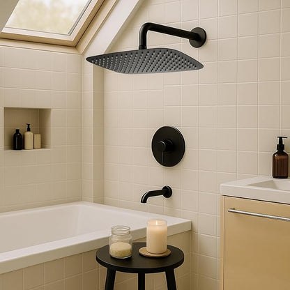 G-Promise All Metal 14 Inch Large Rain Shower Head for Ceiling or Wall | Built to Last, Rust Resistant 304 Stainless Steel, Easy to Install, Full Body Coverage Rainfall Shower Head, Daily SPA