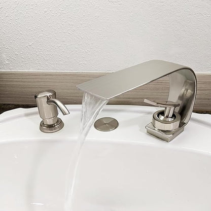 becola Modern Bathroom Faucet, Low Arc Brass Ceramic Valve Vanity Single Hole Bathroom Sink Faucet, Touch On Single Handle Hot and Cold Water Mixer Tap - Brushed Nickel