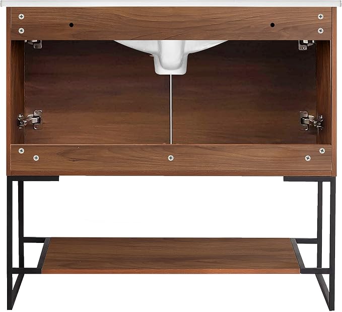 36" Inch Bathroom Vanity and Sink, Knob Free Design - Urbania Collection -36 inch