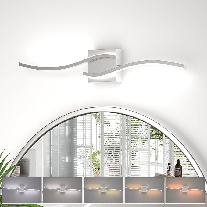 LED Bathroom Vanity Light 5CCT 32in, Brushed Nickel | 2700K-6500K Selectable, CRI>80, Rust-Proof Metal & Acrylic, ETL Certified, For Bathroom Mirrors, Washrooms, Vanity Areas