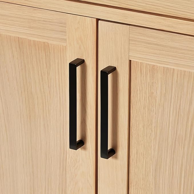 ARIEL Hepburn 42-inch Bathroom Vanity Base Cabinet,Solid Wood, 2 Soft Closing Doors, 5 Dovetail Drawers, White Oak