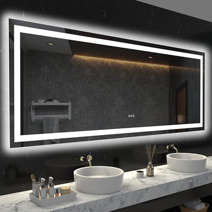 LOAAO 72"X36" LED Bathroom Mirror with Lights, UL Listed | Anti-Fog, Dimmable, 3 Color Temperature, Backlit + Front Lit, Memory Function, Tempered Glass