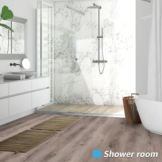 Art3d Wood Textured Peel and Stick Vinyl Floor Tiles, 40-Pack, Teak | Rigid Surface, Waterproof, Fire-Proof, Self-Adhesive, Easy to Clean, Cover 60 sq.ft, Ideal for Bedroom, Living Room, Kitchen