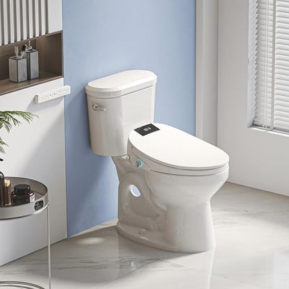 Electric Heated Bidet Toilet Seat with Remote, Elongated, X60L | Instant Warm Water, Heated Seat, Warm Air Drying, Slow Close Lid, LED Display, Nightlight