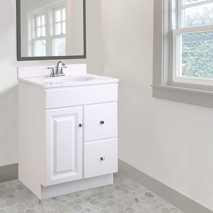 Design House Wyndham 24 Inch Bathroom Vanity, Ready to Assemble, Solid Wood, White, 597161